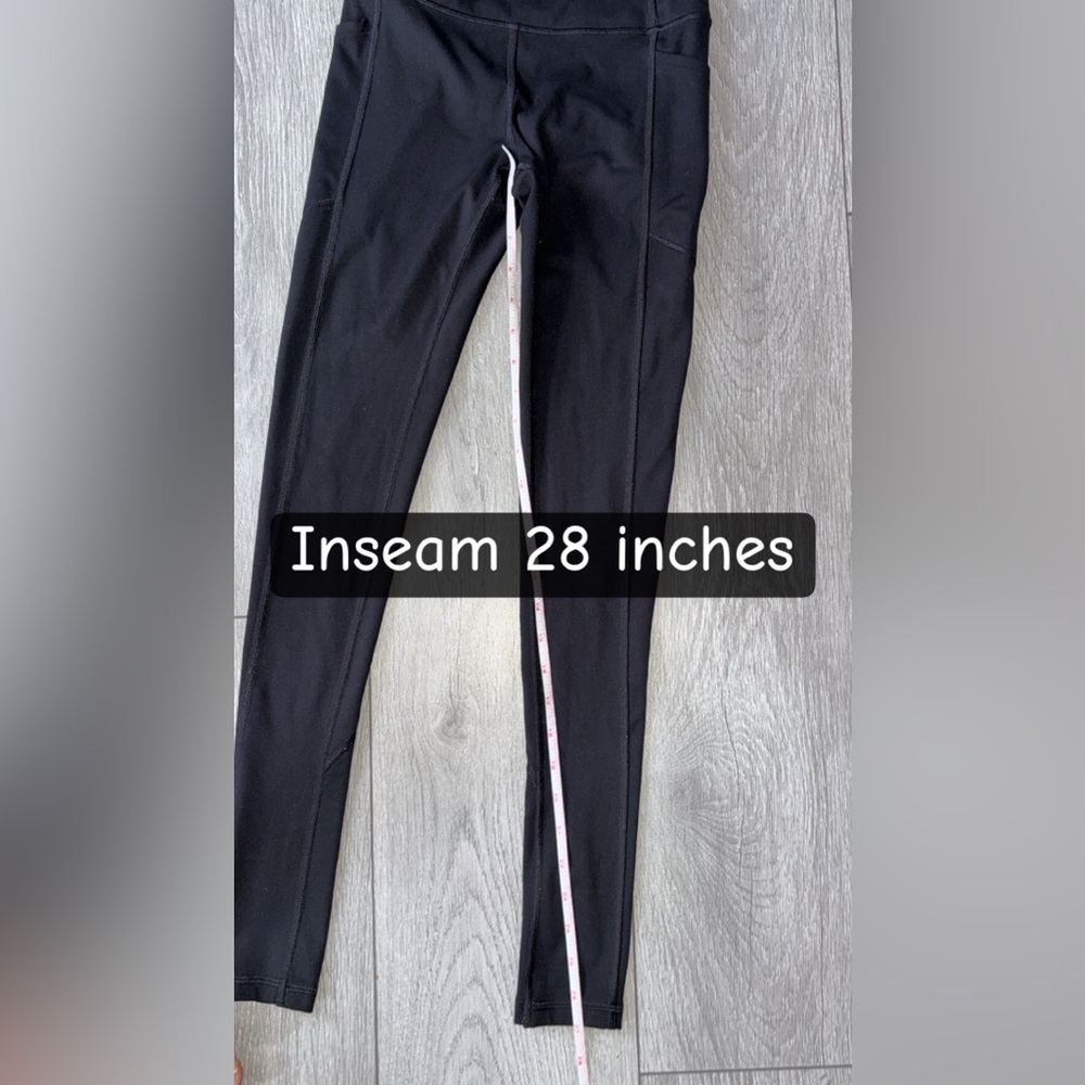 Victorias Secret Size 2 Small Black Athletic Leggings Side Pockets Full Length - Picture 3 of 7